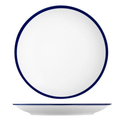 24-piece porcelain dinnerware set, white/blue