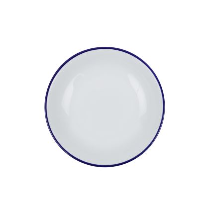 24-piece porcelain dinnerware set, white/blue