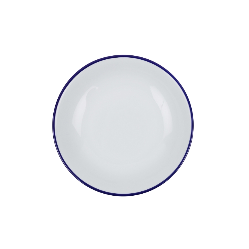 24-piece porcelain dinnerware set, white/blue
