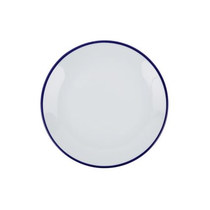 24-piece porcelain dinnerware set, white/blue