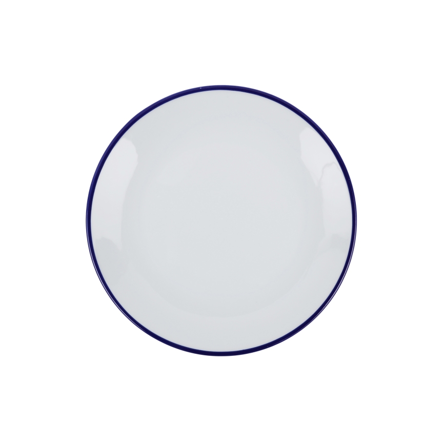 24-piece porcelain dinnerware set, white/blue