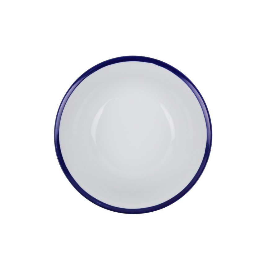 24-piece porcelain dinnerware set, white/blue