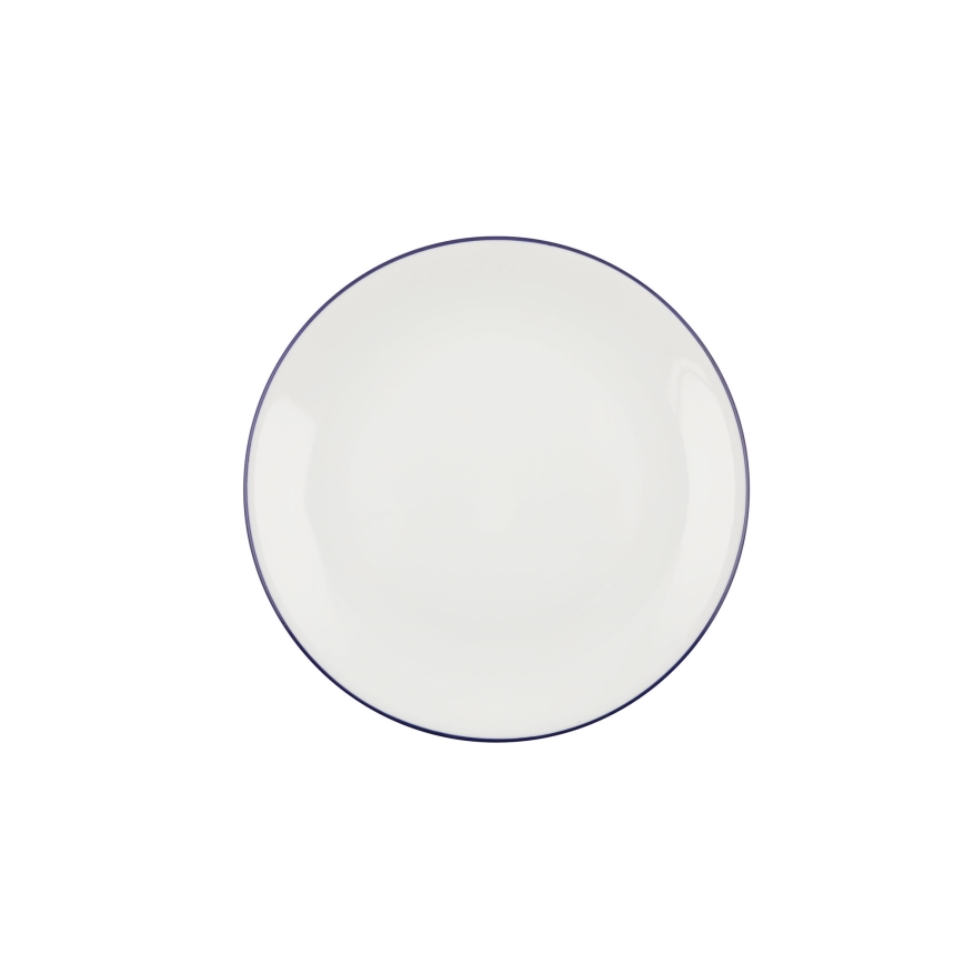 24-piece porcelain dinnerware set, white/blue