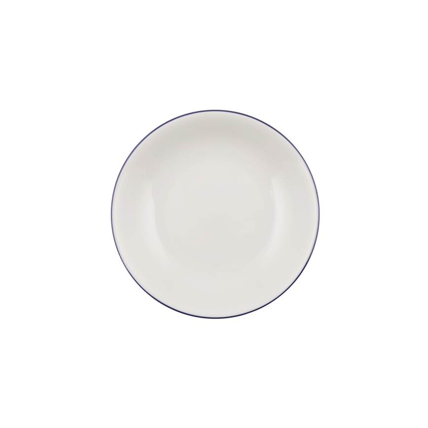 24-piece porcelain dinnerware set, white/blue