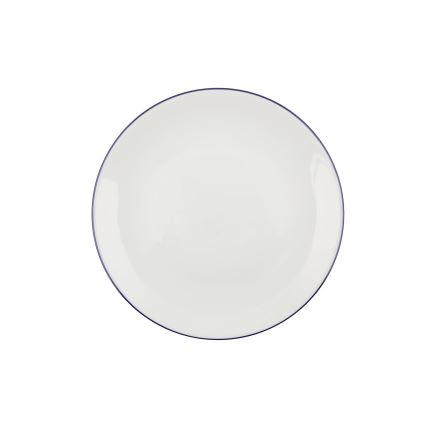 24-piece porcelain dinnerware set, white/blue