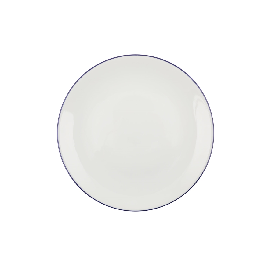 24-piece porcelain dinnerware set, white/blue
