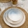24-piece porcelain dinnerware set, white/blue