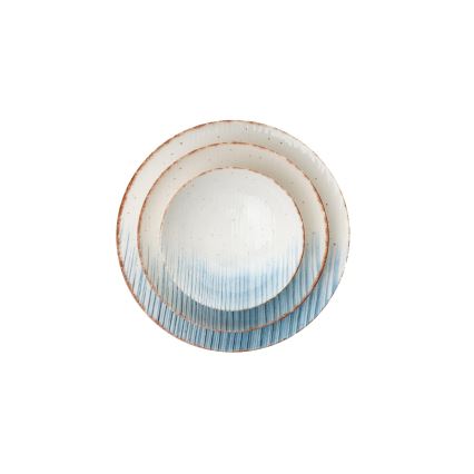 24-piece porcelain dinnerware set, white/blue