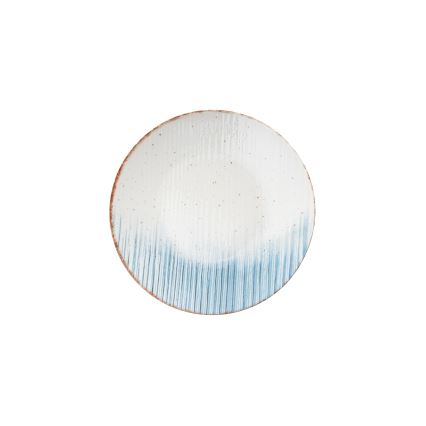 24-piece porcelain dinnerware set, white/blue