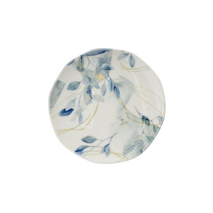 24-piece porcelain dinnerware set, white/blue