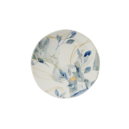 24-piece porcelain dinnerware set, white/blue