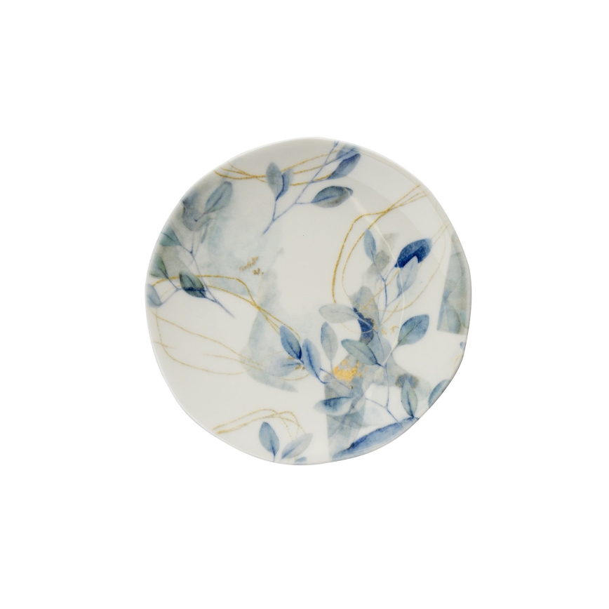 24-piece porcelain dinnerware set, white/blue