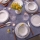 24-piece porcelain dinnerware set, white/blue