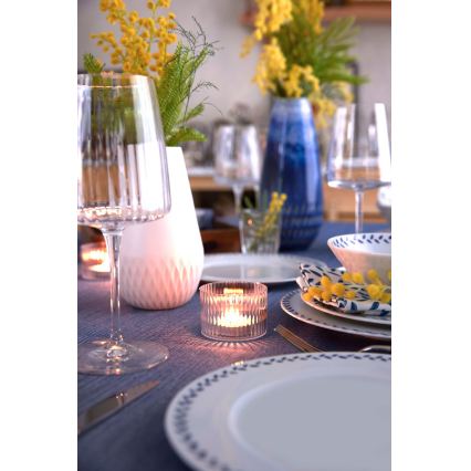 24-piece porcelain dinnerware set, white/blue
