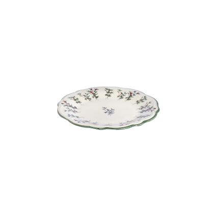 24-piece porcelain dinnerware set, white/green/red