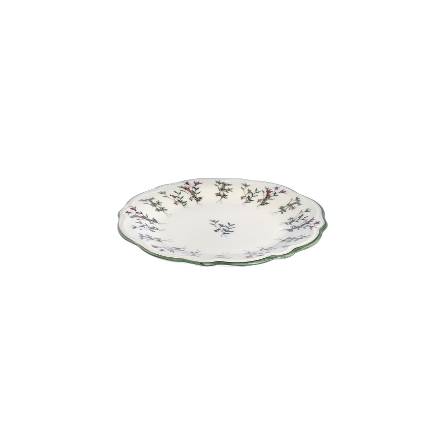 24-piece porcelain dinnerware set, white/green/red
