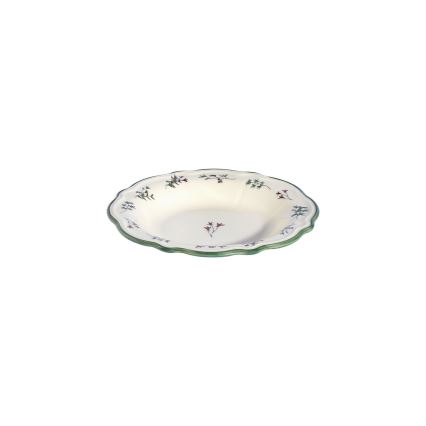 24-piece porcelain dinnerware set, white/green/red