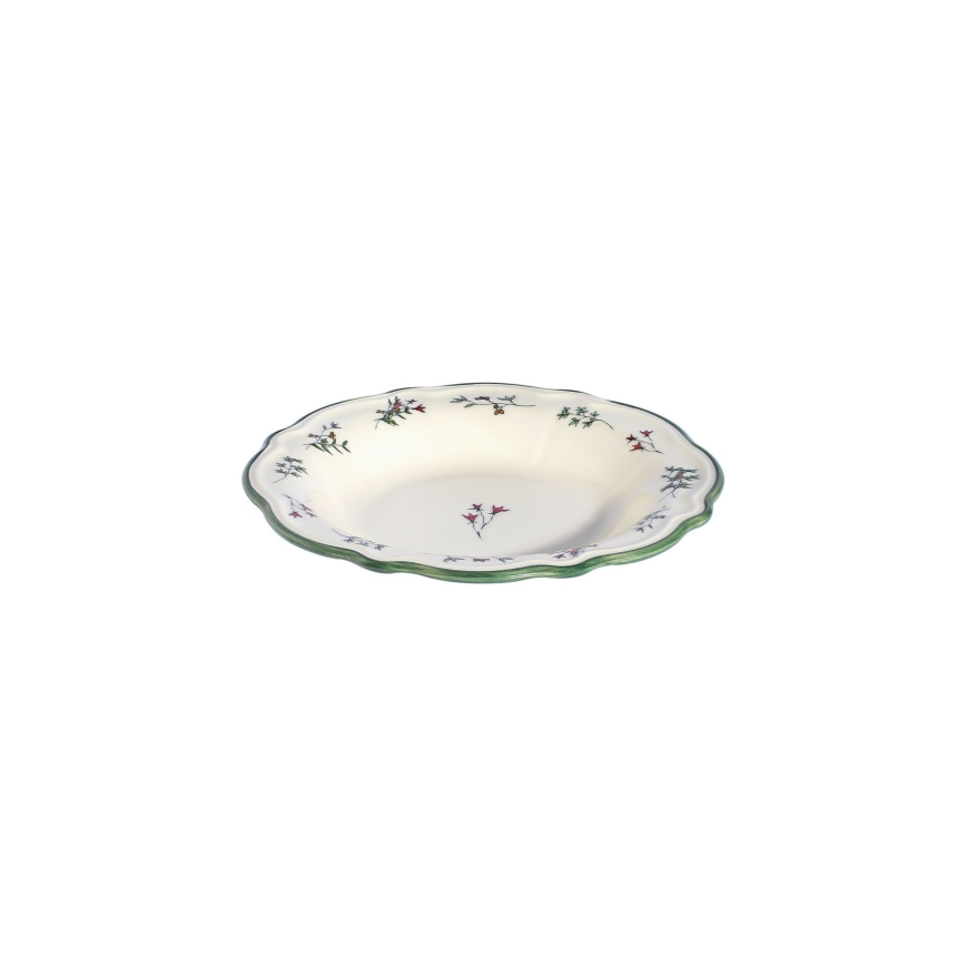 24-piece porcelain dinnerware set, white/green/red