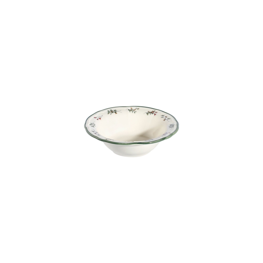 24-piece porcelain dinnerware set, white/green/red