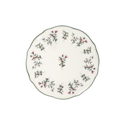 24-piece porcelain dinnerware set, white/green/red