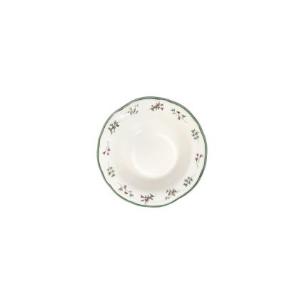 24-piece porcelain dinnerware set, white/green/red