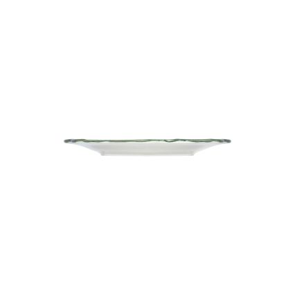 24-piece porcelain dinnerware set, white/green/red