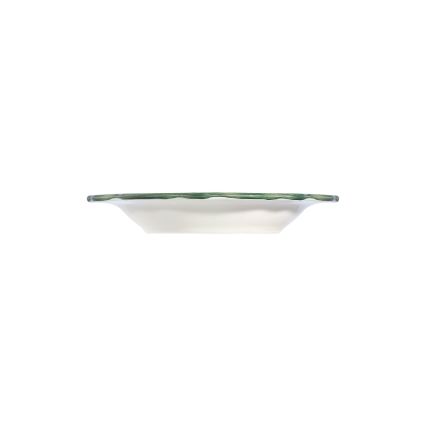 24-piece porcelain dinnerware set, white/green/red