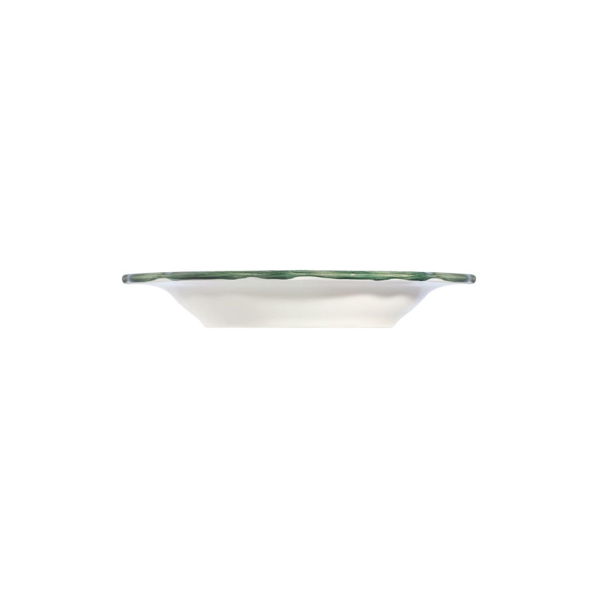 24-piece porcelain dinnerware set, white/green/red