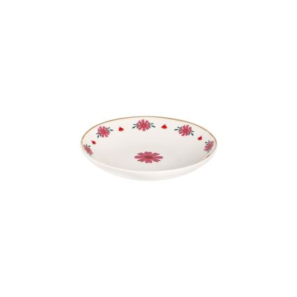 24-Piece Porcelain Dinnerware Set – White/Red/Green