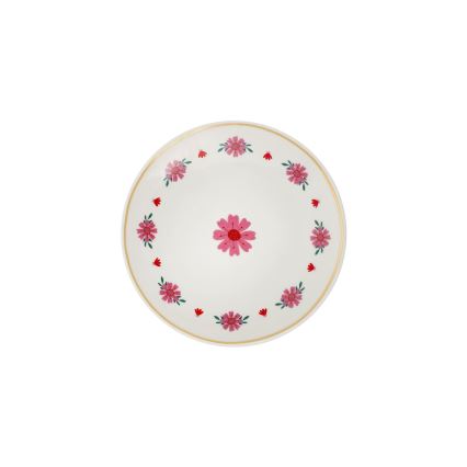 24-Piece Porcelain Dinnerware Set – White/Red/Green