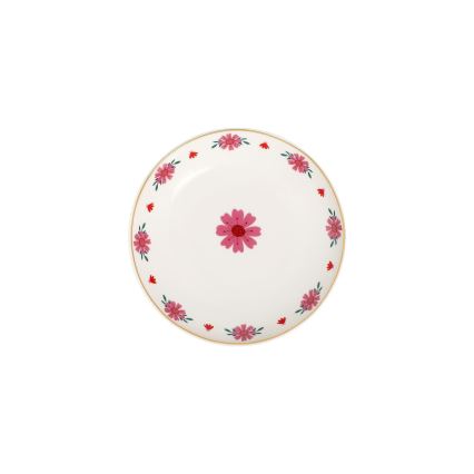 24-Piece Porcelain Dinnerware Set – White/Red/Green