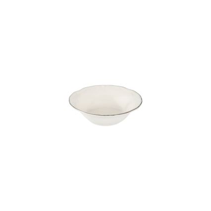 24-piece porcelain dinnerware set, white/silver