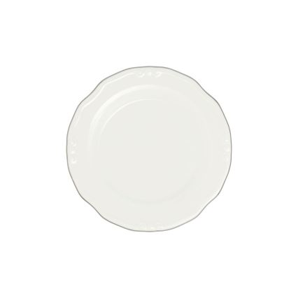 24-piece porcelain dinnerware set, white/silver