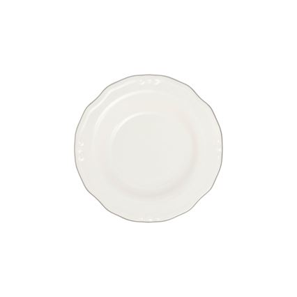 24-piece porcelain dinnerware set, white/silver