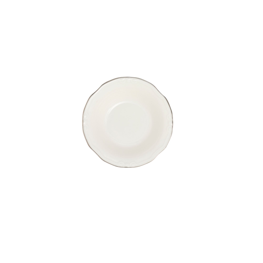 24-piece porcelain dinnerware set, white/silver