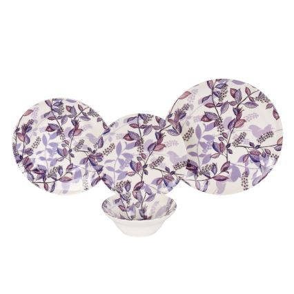 24-piece Purple Ceramic Dinnerware Set
