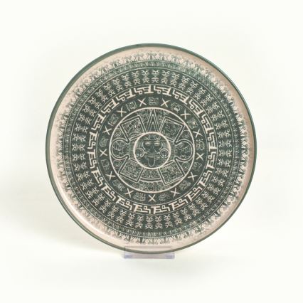 24-Piece Stoneware Dining Set – Beige/Green