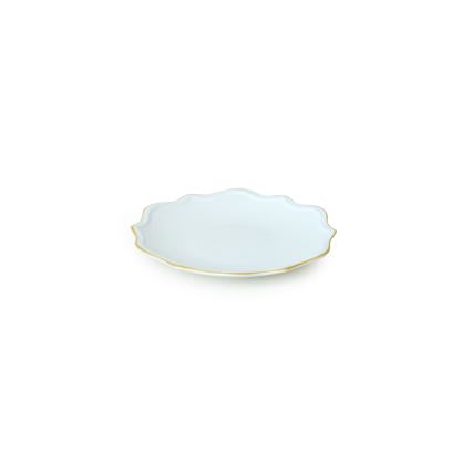 24-piece stoneware dinnerware set - white with gold trim