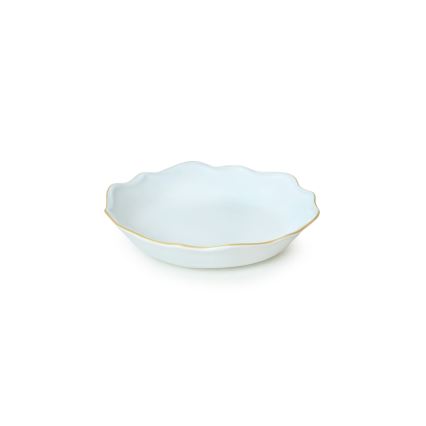 24-piece stoneware dinnerware set - white with gold trim