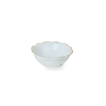 24-piece stoneware dinnerware set - white with gold trim