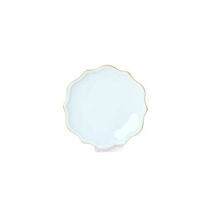 24-piece stoneware dinnerware set - white with gold trim