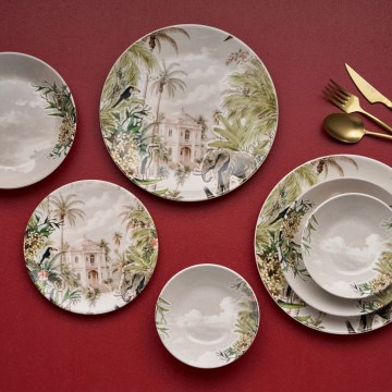 24-piece vibrant ceramic dinner set