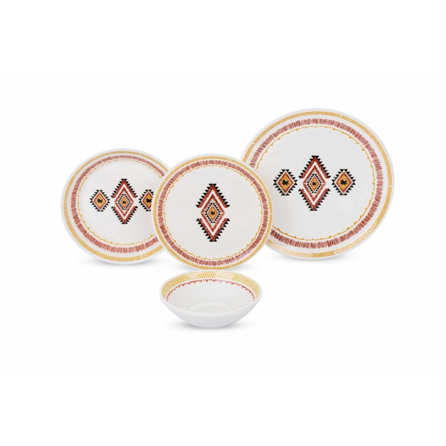 24-piece vibrant multicolored ceramic dinner set