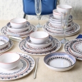 24-piece vibrant multicolored stoneware dinnerware set
