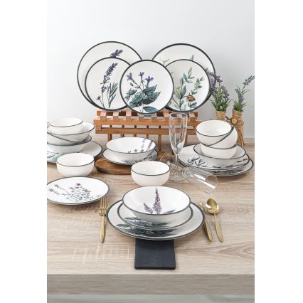 24-piece vibrant stoneware dinnerware set