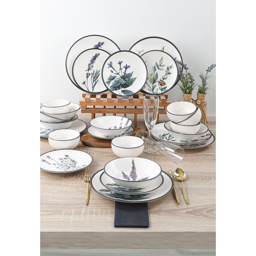24-piece vibrant stoneware dinnerware set