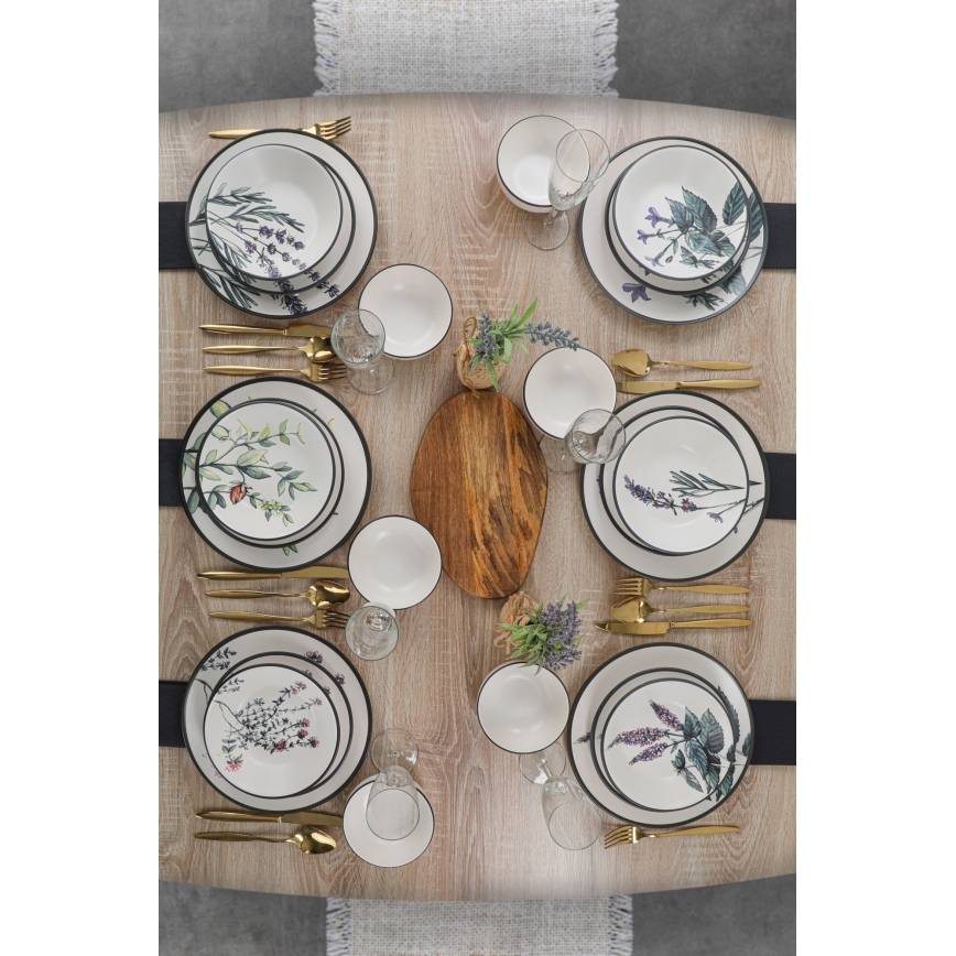 24-piece vibrant stoneware dinnerware set