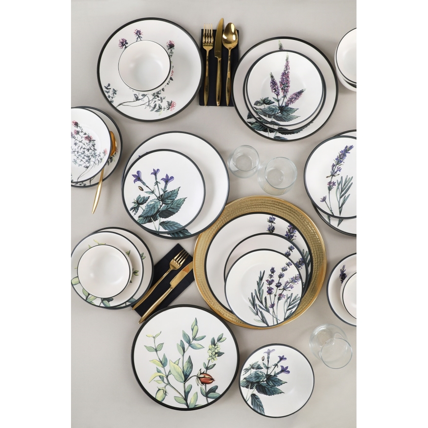 24-piece vibrant stoneware dinnerware set