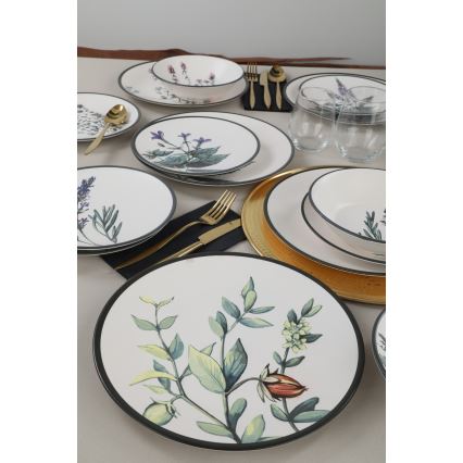 24-piece vibrant stoneware dinnerware set