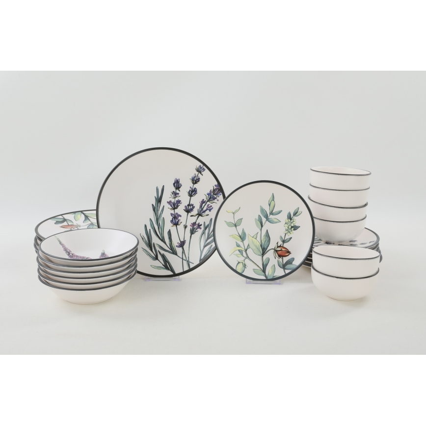 24-piece vibrant stoneware dinnerware set